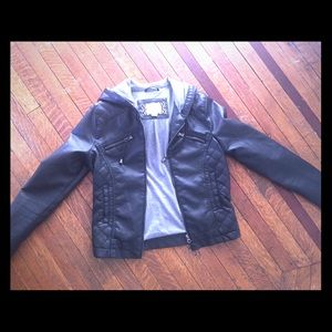 Black leather jacket
