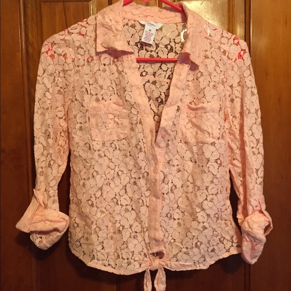 Candie's tie up lace shirt. Never worn