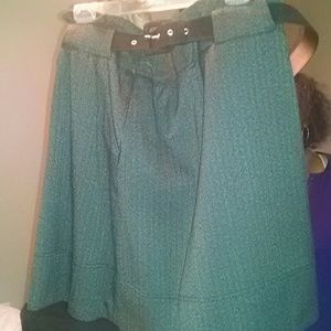 Grey A-line skirt with belt