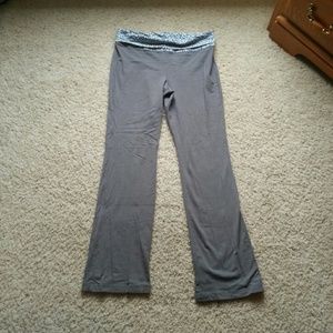 Grey and light blue yoga pants