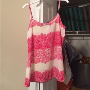 Pink and white designed shirt