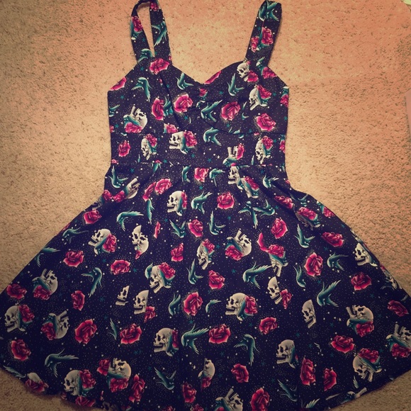 Pinup Skull & Sparrow Dress