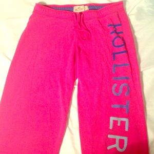 Hot pink Hollister pants with cinched bottom