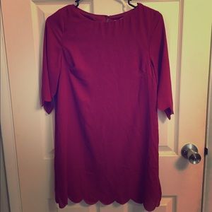 TOBI Red Scalloped Mini Dress