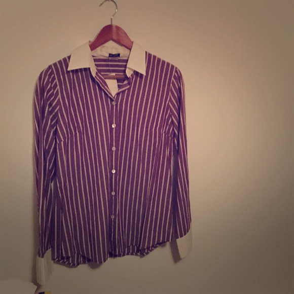 J. Crew Purple and White Button Down