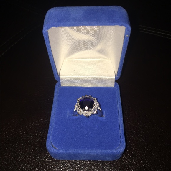 Blue Sapphire Kate Middleton Inspired Ring