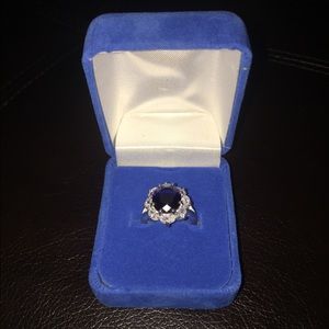 Blue Sapphire Kate Middleton Inspired Ring