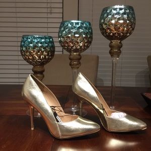 Forever21 gold high heel shoes