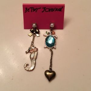 Betsey Johnson Asymmetrical Earrings