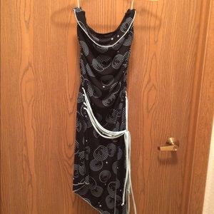 Tube dress & beige knee high boots bundle