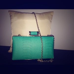 Turquoise clutch from Aldo