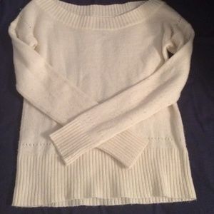 cute cream off the shoulder sweater