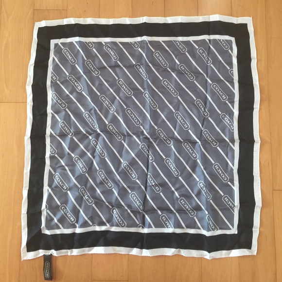 Coach black, gray, white handkerchief scarf