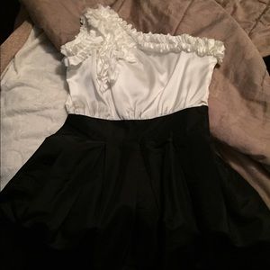 Black and white cocktail dress