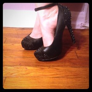 Spiked black pumps from Bakers