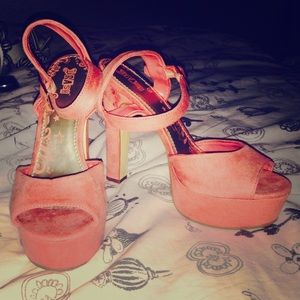 Coral High Heel Sandals