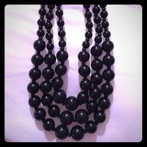 Black beaded necklace