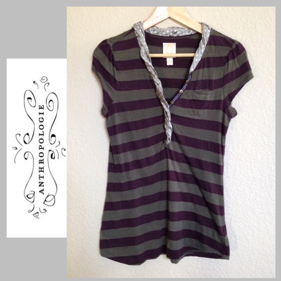 🚫SOLD🚫Anthropologie Ric Rac Half-Button Tee