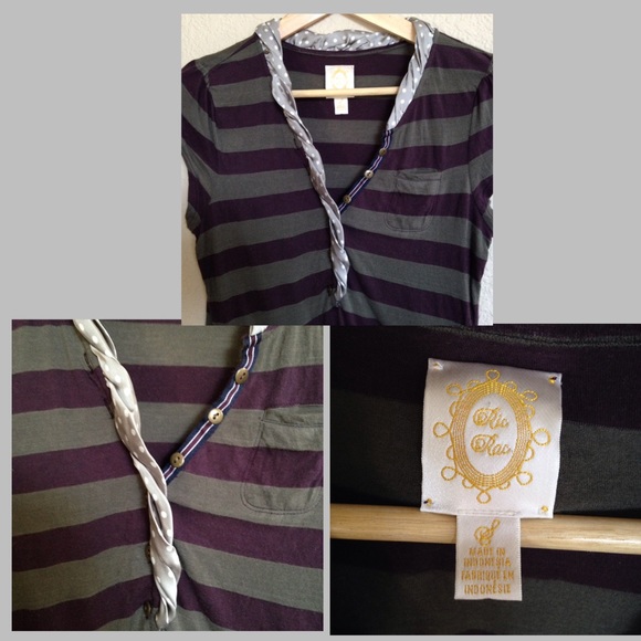 🚫SOLD🚫Anthropologie Ric Rac Half-Button Tee - Picture 3 of 3