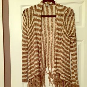 Beige striped cardigan