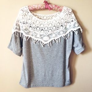 FLASH SALE- Crochet Collar Top