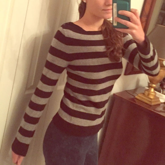 Black white striped j. Crew sweater