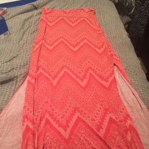 Double slit maxi skirt