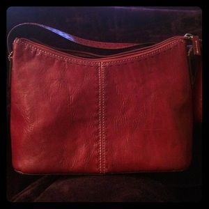 Fossil Red Leather Shoulder Bag