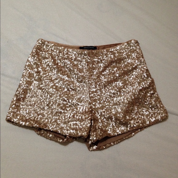 Gold sequin shorts