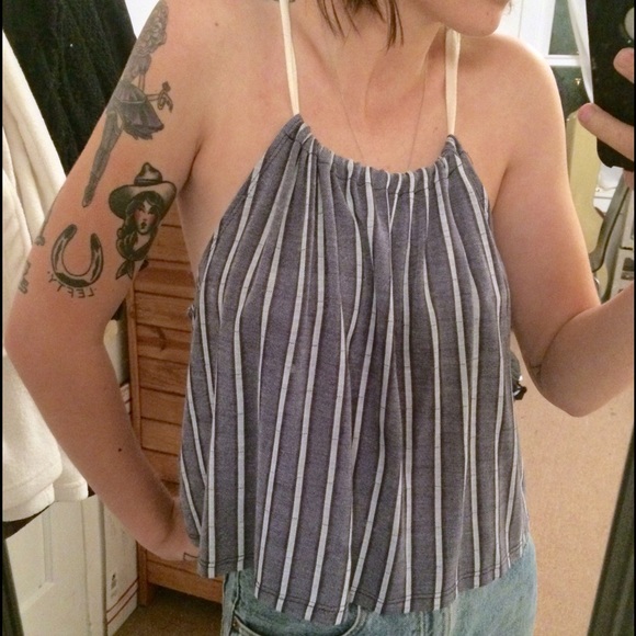 Blue striped tie halter tank BDG/Urban Outfitters