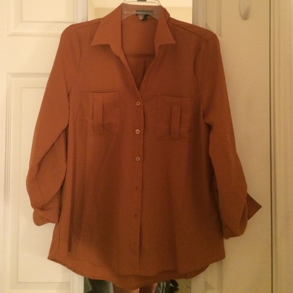 Burnt Orange chiffon blouse