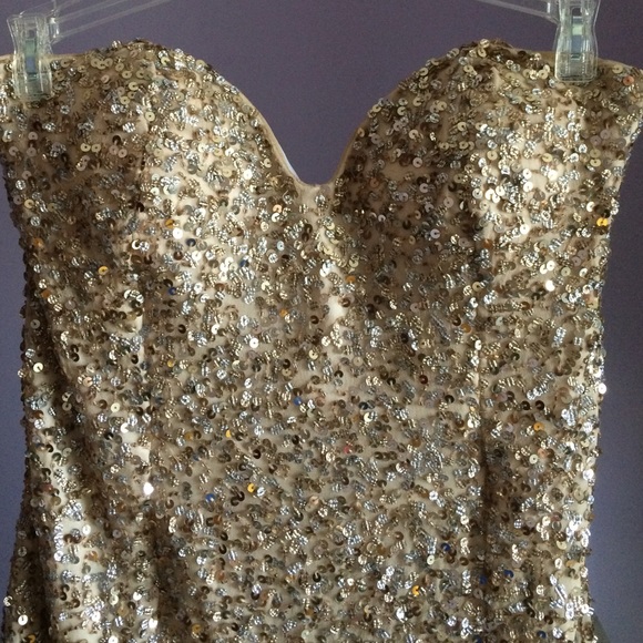 Gold sequin dress