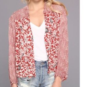 Free People - Balloon Sleeve Jacket in Rouge Combo