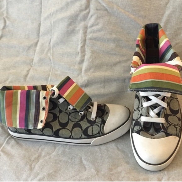 Coach signature strip high top sneakers