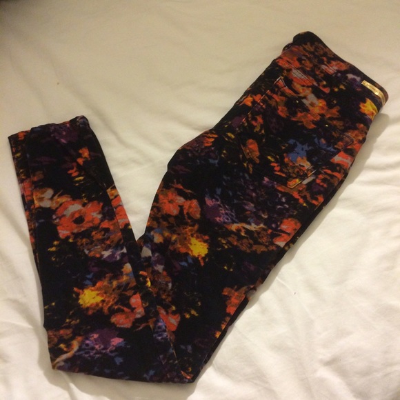 Anthro Pilcro floral cord pants