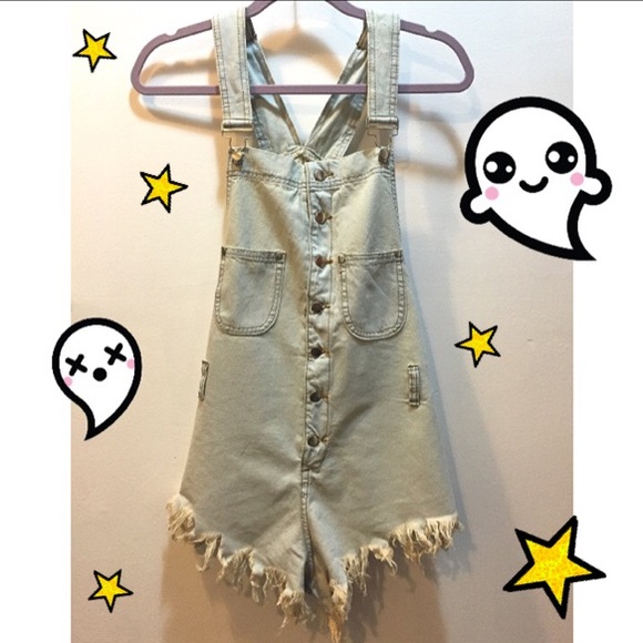 UNIF Fern Overall Shorts NWOT