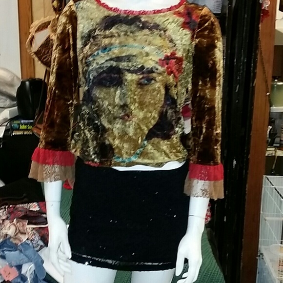 Velvet boho shirt - Picture 1 of 4