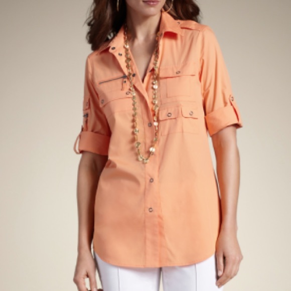 NWT Chico's utility detail collared shirt