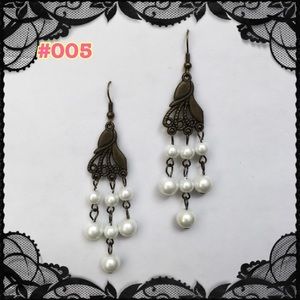 Pearl drape earrings #005