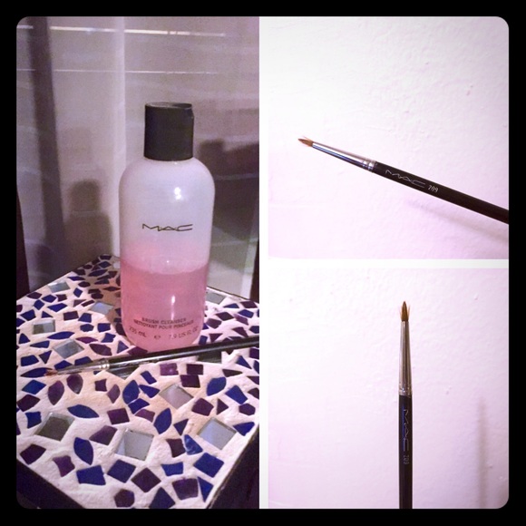 MAC eyeliner brush and brush cleaner