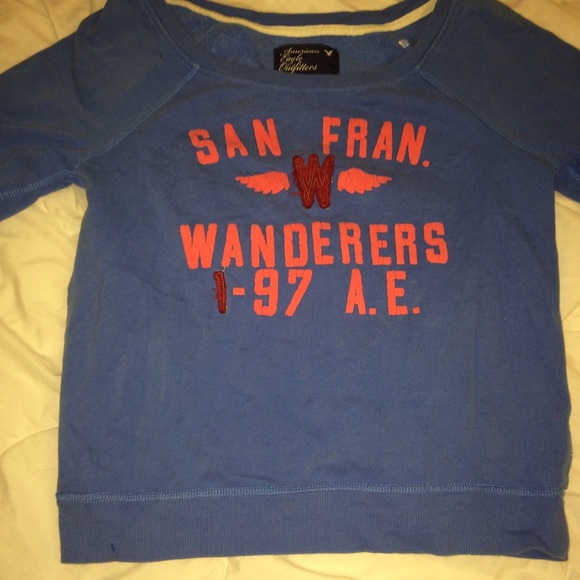 American Eagle Outfitters Sweaters - AMERICAN EAGLE OUTFITTERS BLUE CREWNECK