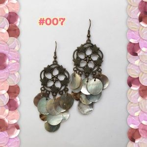 Star drape earrings #007