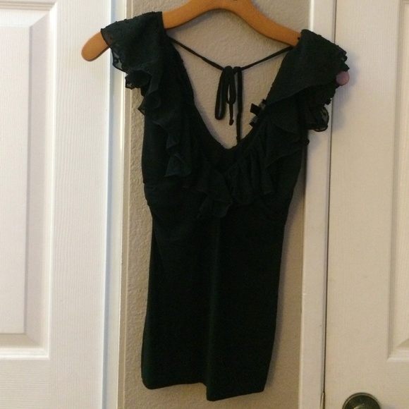 Bebe V-Neck Ruffled Top