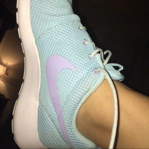Tiffany blue & Purple Nike Roshes