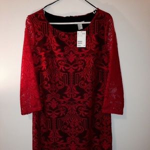 H&M Magenta Short Lace Cocktail Dress
