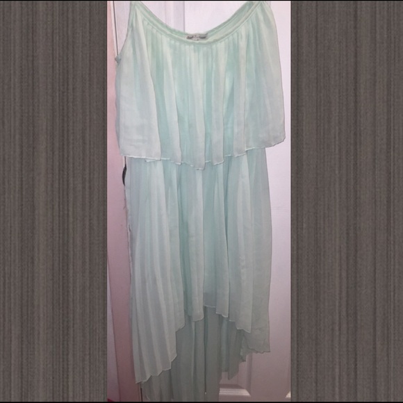 High-low Sea Foam Green/Blue Dress - Picture 2 of 2