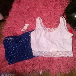 Hollister crop, and lace crop