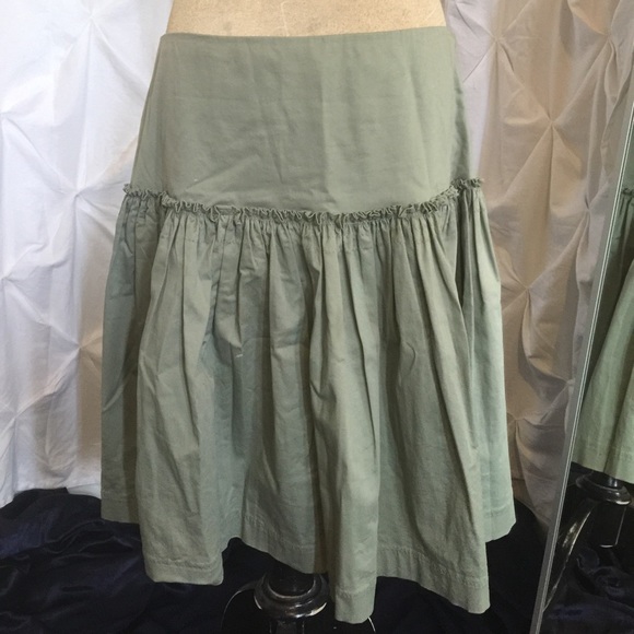 Anthropologie Elevenses Moss Green Skirt Size 10