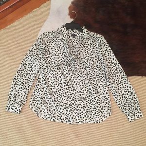 Ann Taylor leopard spotted silk blouse