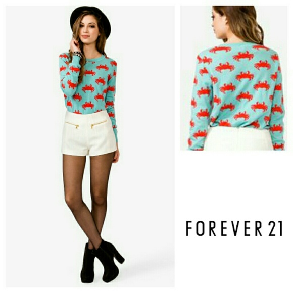 FLASH SALE ! Blue Crab Print Sweater